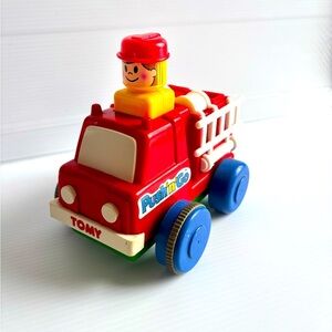 Vintage Tomy Fire Truck Push N Go Toy